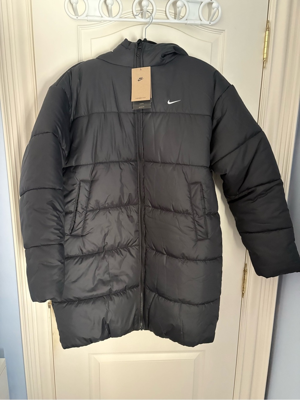 Nike Black Hooded Quilted Puffer Jacket